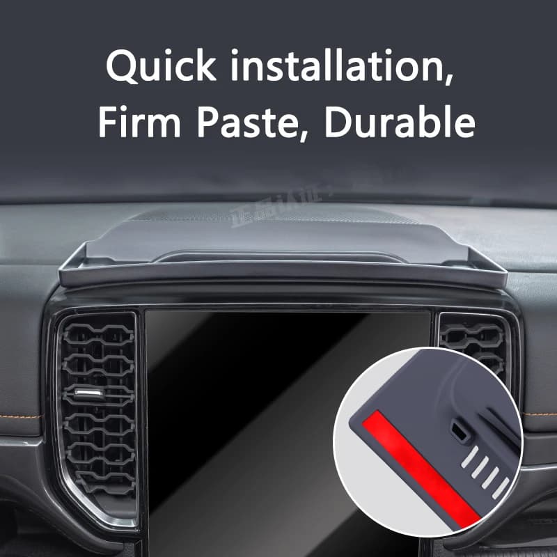QHCP Dashboard Auto Support Phone Box ABS Storage Box Dashboard Phone Holder for Ford Ranger 23-24 Interior Accessories