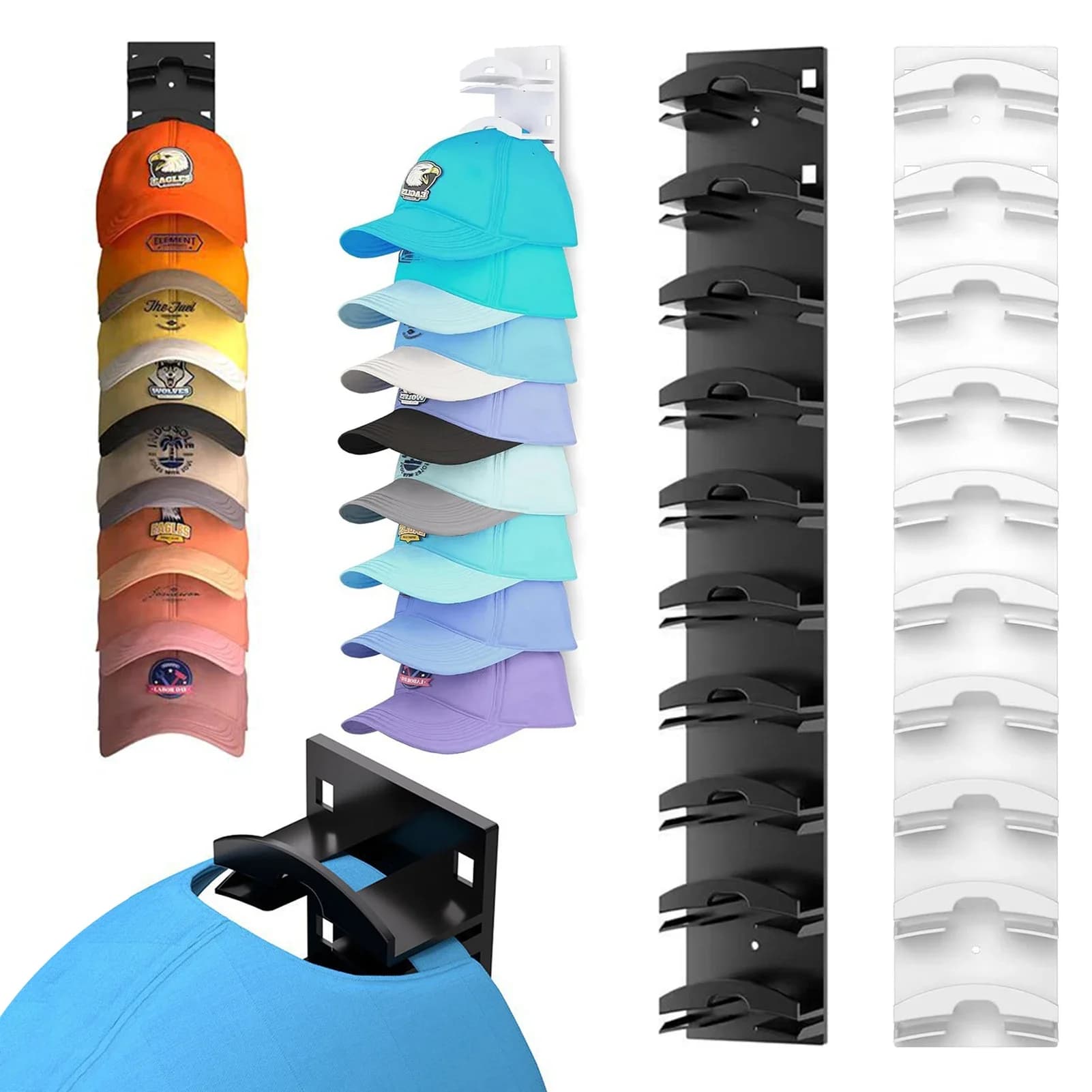 10grids Hat Organiser Display Stand Wall Mounted Space Saving Hanger Hat Holder For Home Dorm Baseball Cap Rack