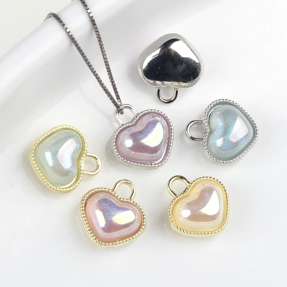 10 pcs/lot 12*13 MILLIMETRIES In Zinc Alloy Resin Edges Of The Heart Pendant Pendants And Pendants For Necklace Of the Marking Bracelet Of Jewelry Accessories Make You