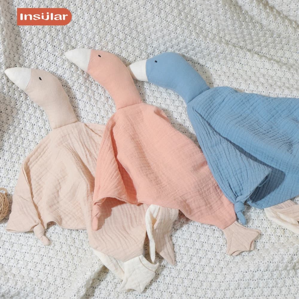 Doudou Insular per Neonati: Morbido Peluche a Forma di Oca, Massaggiagengive, Compagno di Comfort per il Sonno, l'Allattamento e il Gioco, Giocattolo Copertina per Abbracciare