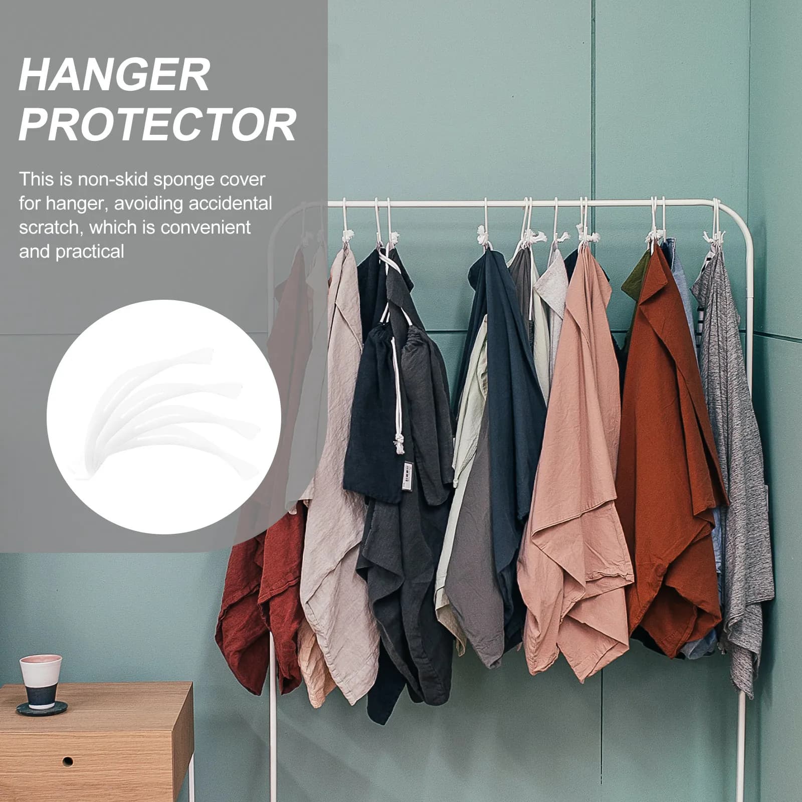 20Pcs Sponge Clothes Hanger Protector Anti-Skid Protective Cover for Garments Home Dormitory Dressing Room Lightweight Safe