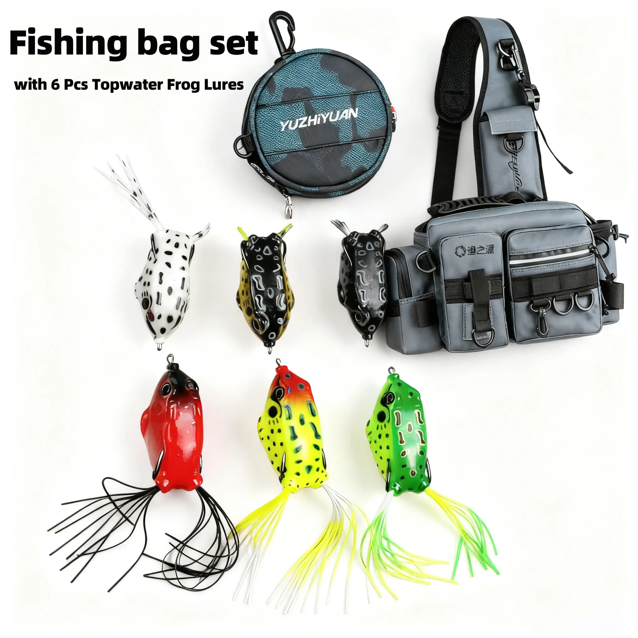 Set combinato di esche 2025 con marsupio e custodia per bobine di linea Attrezzatura da pesca portatile per principianti per acqua dolce e salata