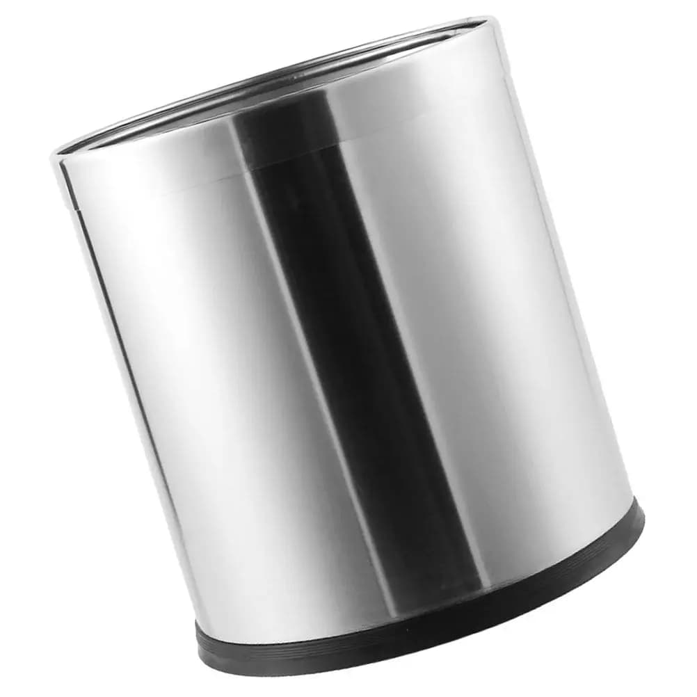 Cestino per Rifiuti in Acciaio Inossidabile, Design Minimalista Elegante, Bidone Robusto per Cucina, Camera da Letto, Ufficio, Bagno, Uso Domestico, Ecologico
