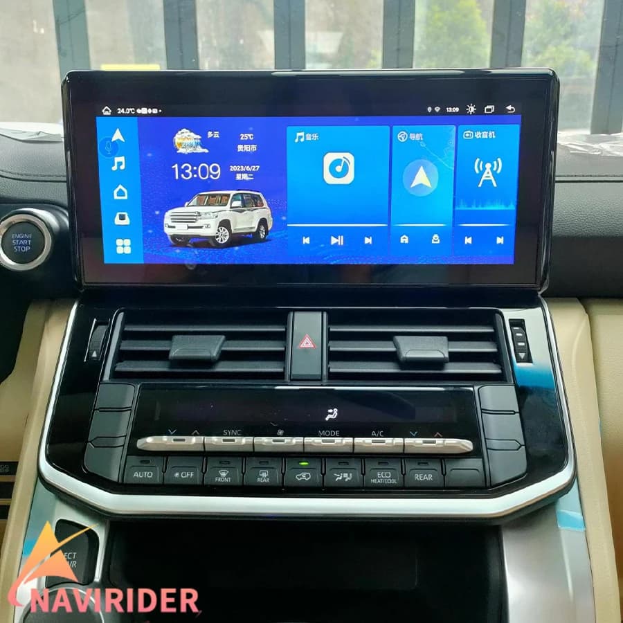 Lettore video multimediale con schermo Android 14 da 12,3 pollici per Toyota LC300 2023 Land Cruiser 300 Autoradio CarPlay Autoradio Navigazione