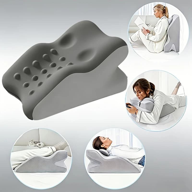 Cuscino Ergonomico Multifunzionale per Dormire sul Fianco, Supporto Cervicale e Lombare, Fodera Rimovibile e Lavabile