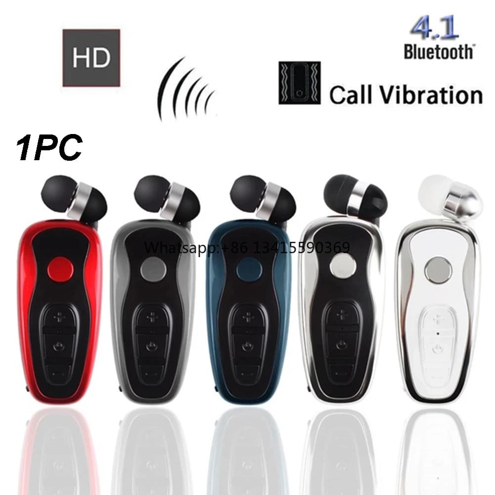 Q7 Wireless Convenient Blue Tooth 4.1 Headset Stereo earphone Voice report Retractable cable in-ear Design with corporate neck clip