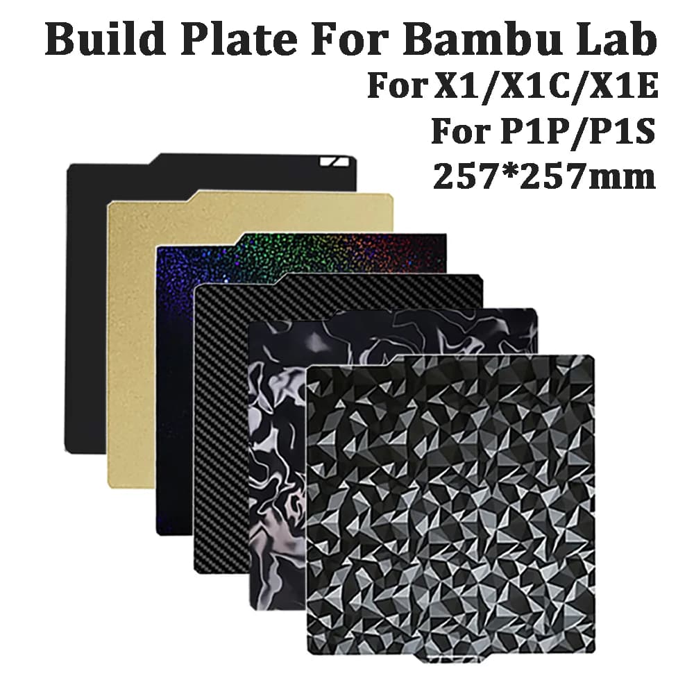 For Bambu lab X1 X1C Build Plate P2S PEI Sheet Textured Double Sided PEO PET Bed For Bamboo Bambulab P1S P1P X1C Build Plate