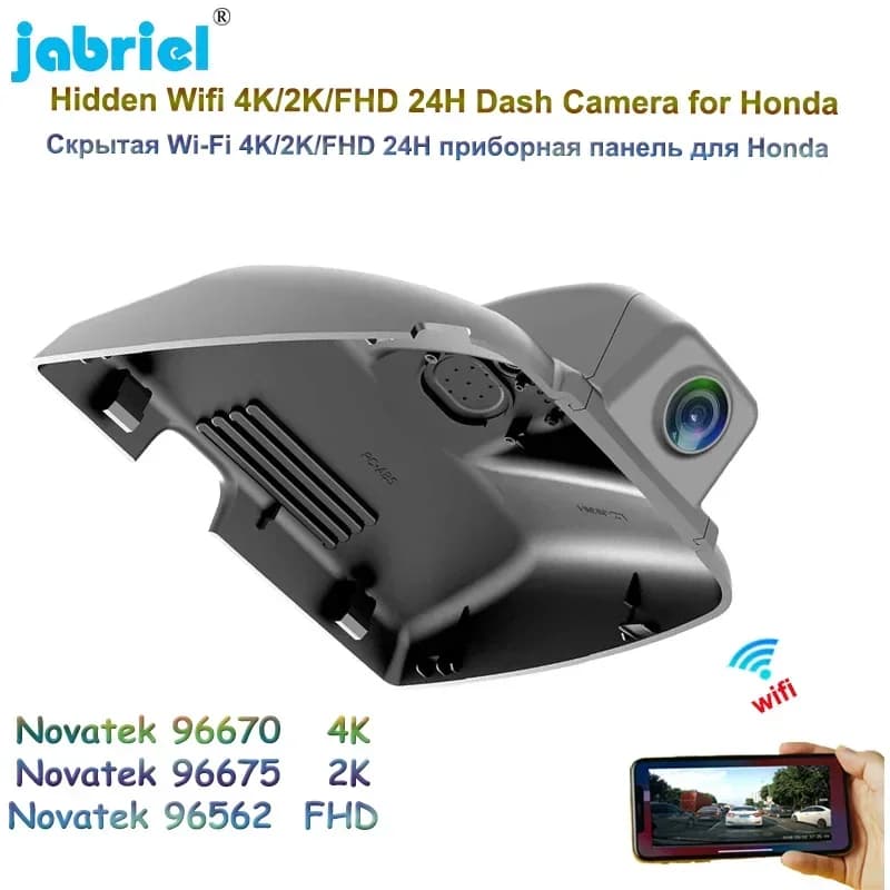 Jabriel 2K 4K 2160P Auto DVR WIFI Videoregistratore 24H Monitoraggio Parcheggio Dash Cam Telecamera per Honda Accord 260TURBO 2019 2020 2021