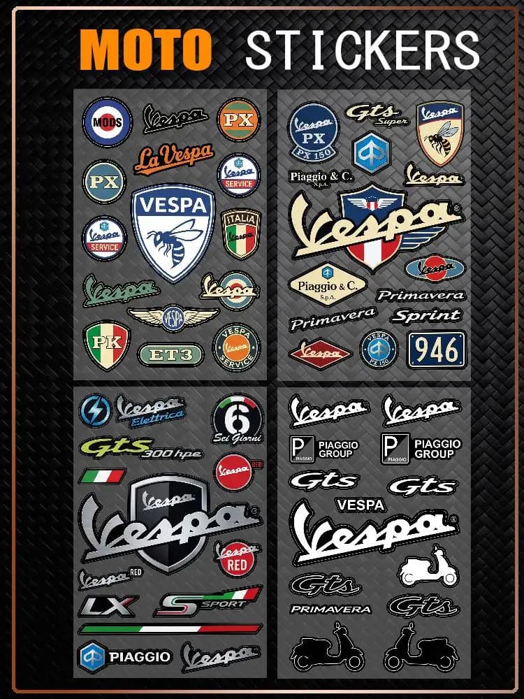Adesivi Decorativi Riflettenti Impermeabili Antigraffio Multiuso per VESPA, Auto, Bici, Casco, Tazza, Frigorifero