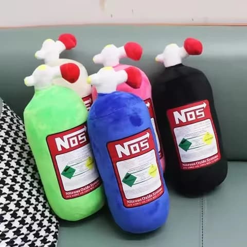 Cuscino collo e lombare auto NOS, forma bombola azoto, peluche morbido, accessori auto