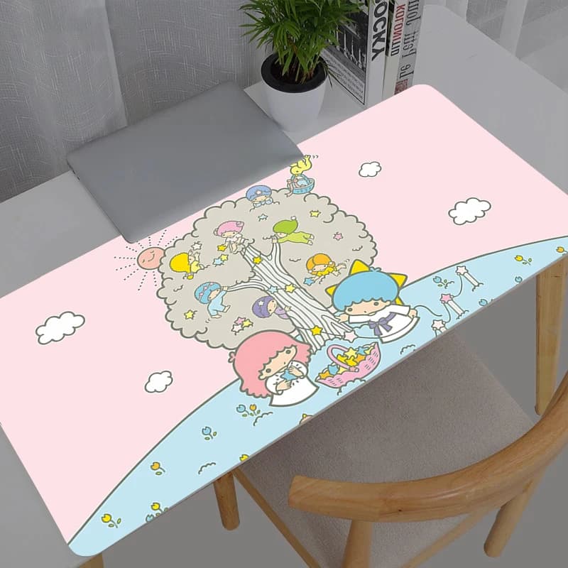 Mouse Pad Gaming Sanrio Little Twin Stars Accessories Computer Keyboard Gamer Designed Specifically For Games Mousepad