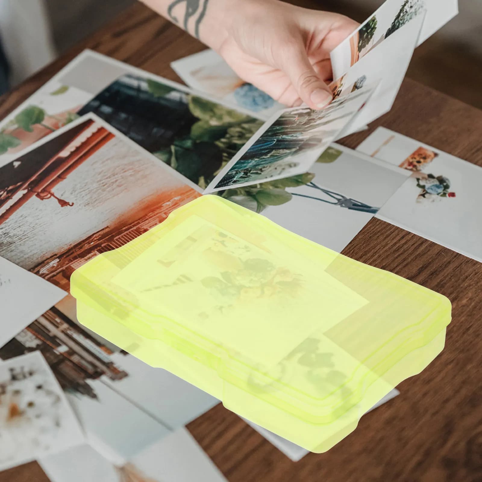 Scatola Portacarte in Plastica, Organizzatore Multifunzionale per Cartoline, Foto, Materiali per Artigianato, Gioielli, Perline, Viti, Francobolli