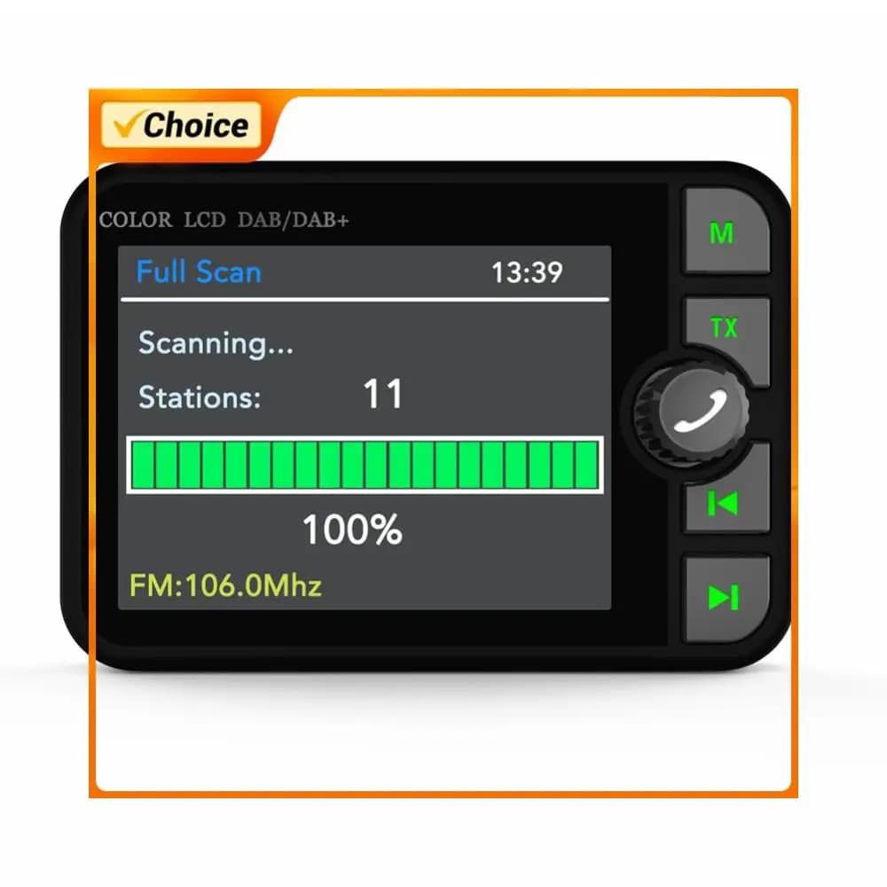 Trasmettitore FM stereo MP3 con schermo LCD a colori da 2,4 pollici, trasmettitore digitale compatibile con Bluetooth 5.0, ricevitore radio vivavoce per auto