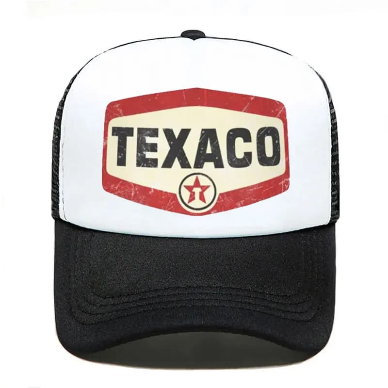 Berretto da baseball con logo Texaco vintage personalizzato Donna Uomo Cappello da camionista regolabile Cappelli sportivi estivi Visiera in rete Cappellini snapback per esterni