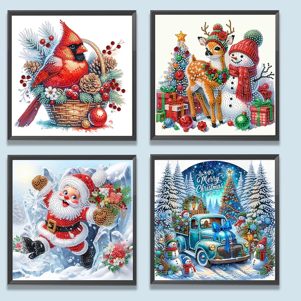 5D DIY Partial Special Shaped Diamond Painting Kit Xmas Decoration 30x30cm