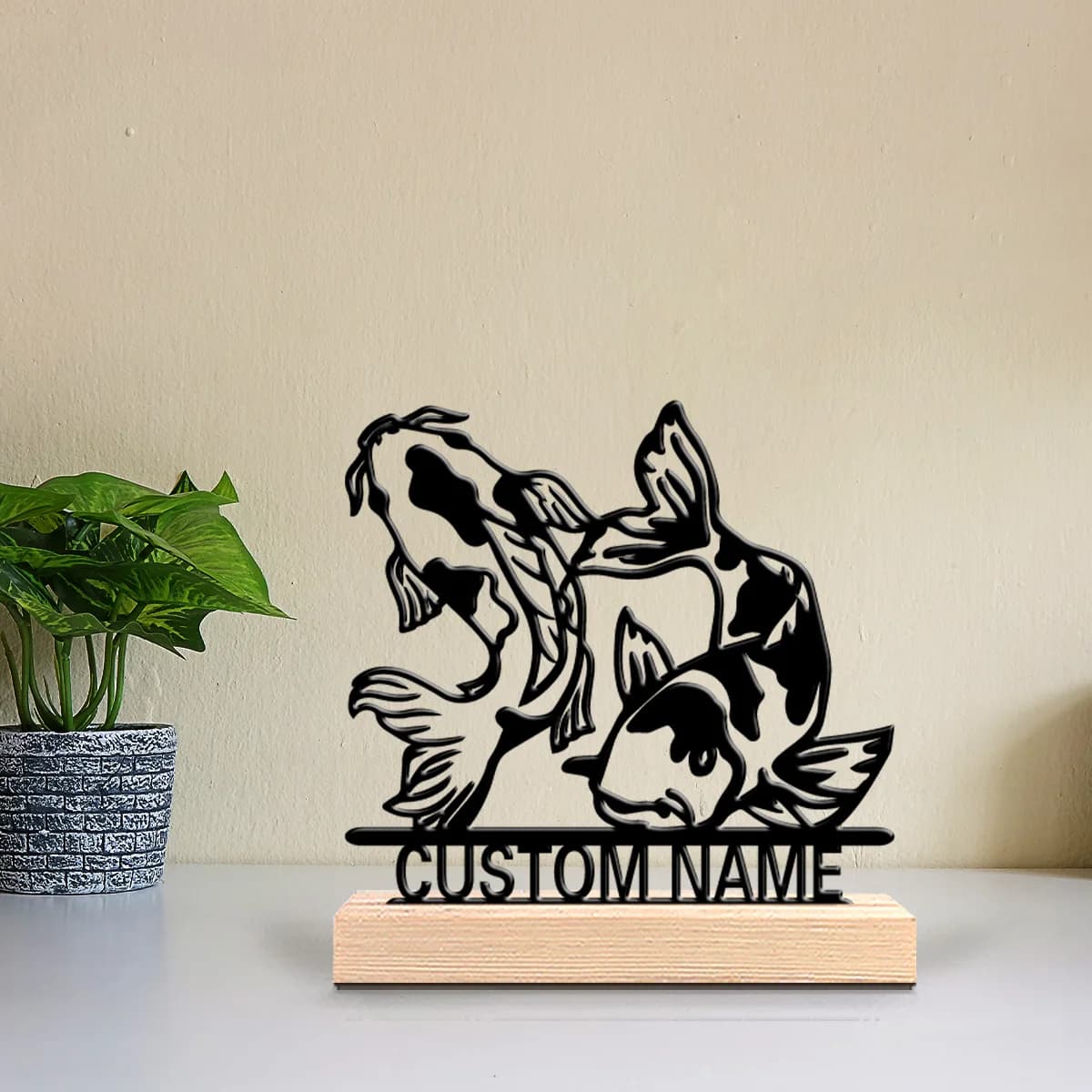 1 custom metal statuette in the form of football goalkeeper, gift for bartender with wooden base, perfect for cafeteria, kitchen, bar.