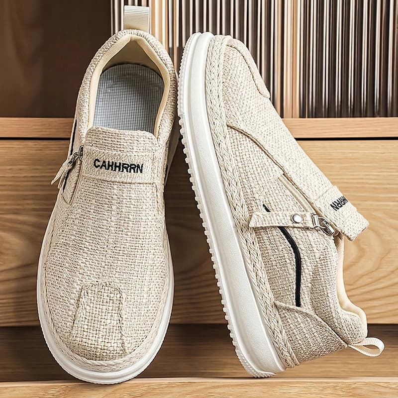 Vintage Low Top Men Casual Sneakers Summer Breathable Lining Durable Anti Slip Outsole Trend Street Matching Walking Commute