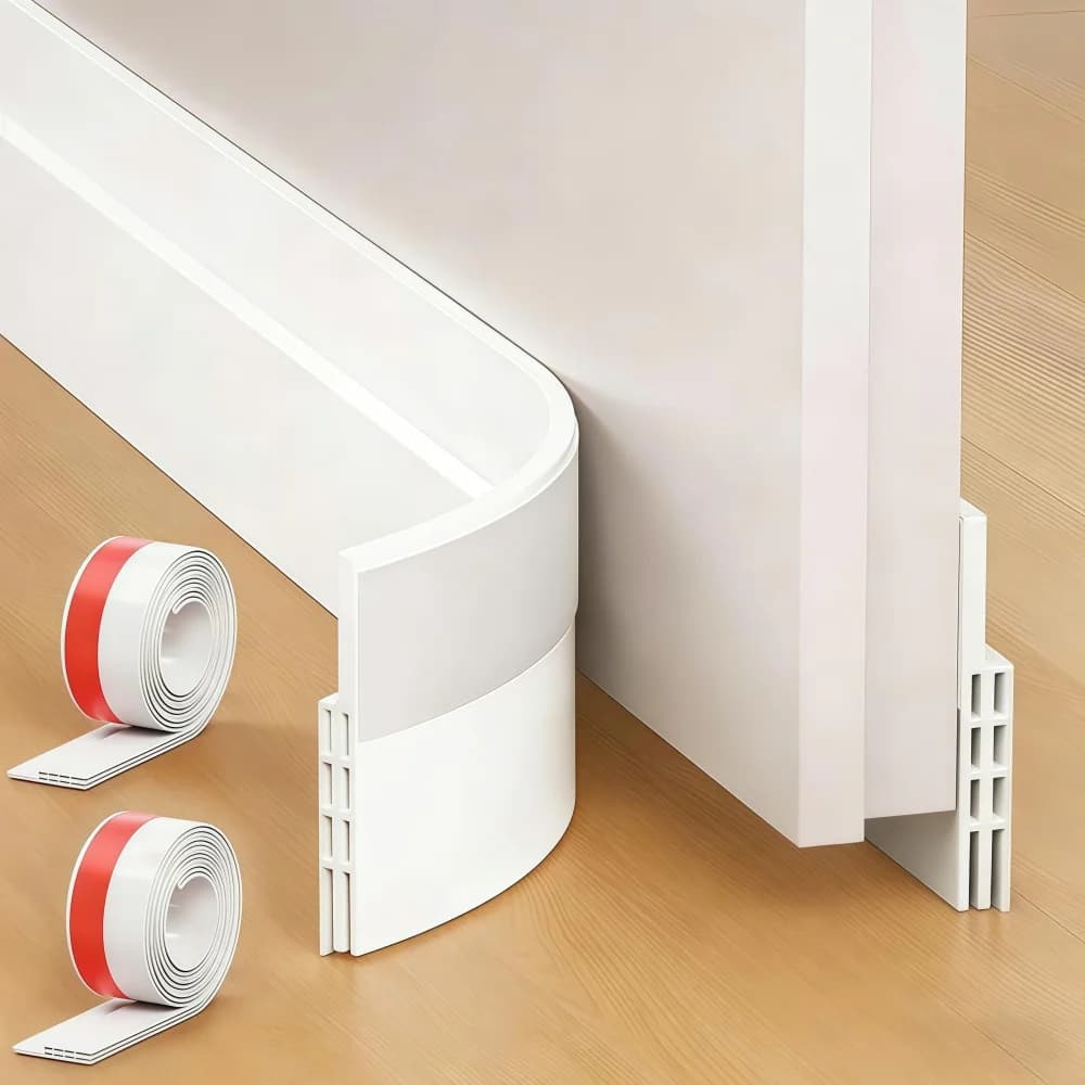 2PCS Under Door Draft Stopper Soundproofing Door Bottom Seal Strip Self Adhesive Dustproof Insect Proof Weatherstripping