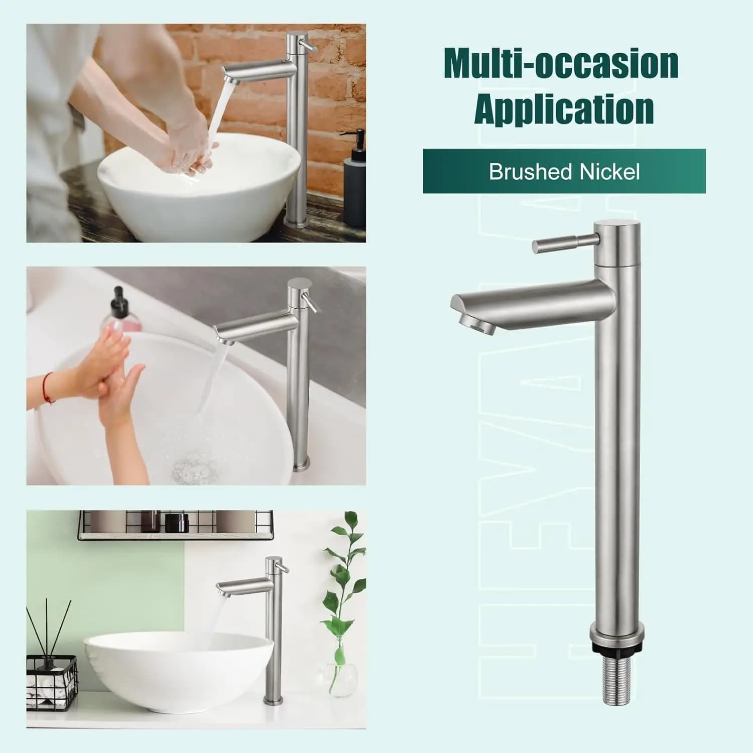 Rubinetto per lavabo cromato/spazzolato 1/2 pollici in acciaio inossidabile 304 Rubinetto singolo per acqua fredda Lavabi Rubinetto per lavabo Accessori per il bagno