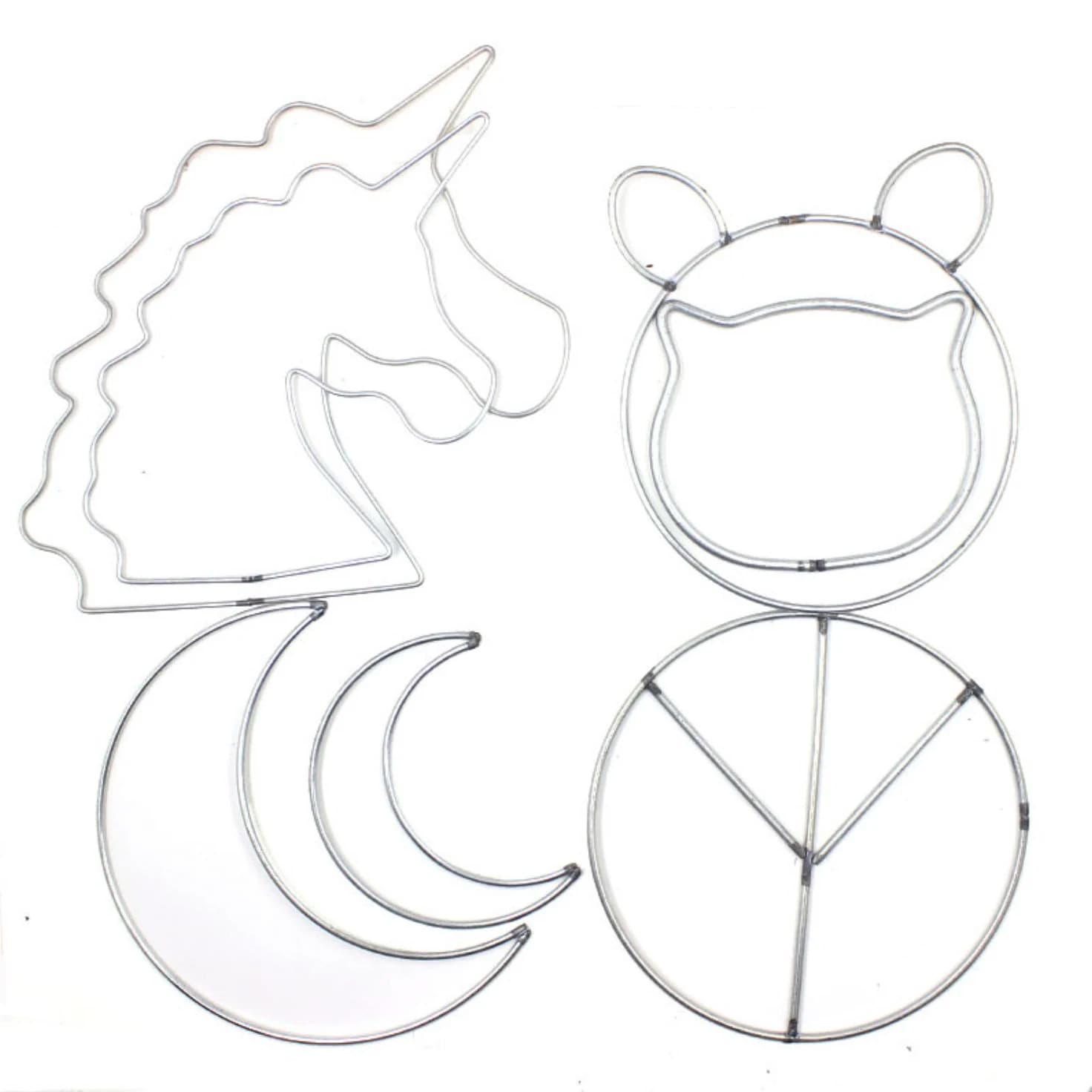 REGELIN Unicorn Moon shapeMetal Craft Hoops Metal Dream Catcher Dreamcatcher Ring Macrame DIY Wind Chime Hanging Decor Accessory