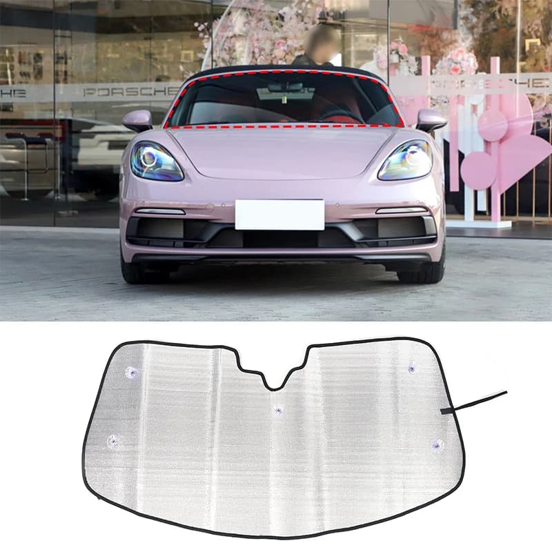 Per Porsche 718 2016+ Parabrezza per auto Parasole Copertura Pieghevole Finestra anteriore Visiera parasole Blocchi Copertura protettiva riflettente UV