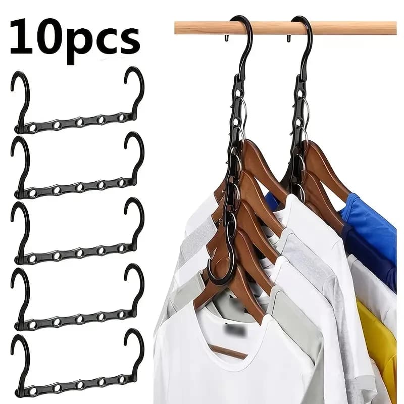 10 Pcs magic hangers space-saving robust plastic support organizer of heavy clothes for dorms small apartment closet