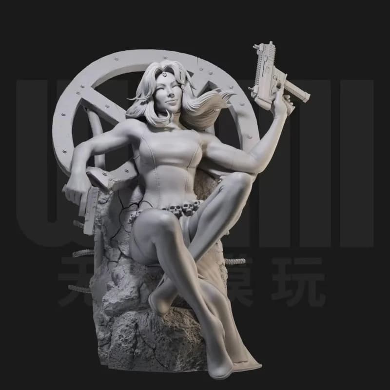 Kit modello figura in resina in scala 1:24 Fantasy Hobby Miniature Mutant Female Gunner Diorama Kit garage smontato e non verniciato