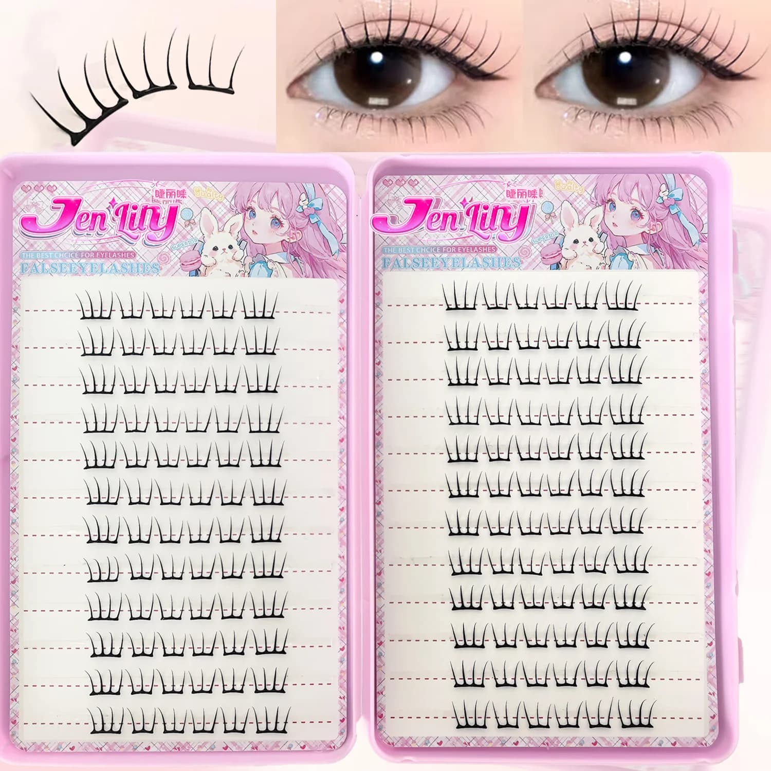 Ciglia Finte Autoadesive Stile K-pop 2.0, Facili da Applicare Senza Colla, Accessorio Trendy per Trucco Occhi Quotidiano/Festa