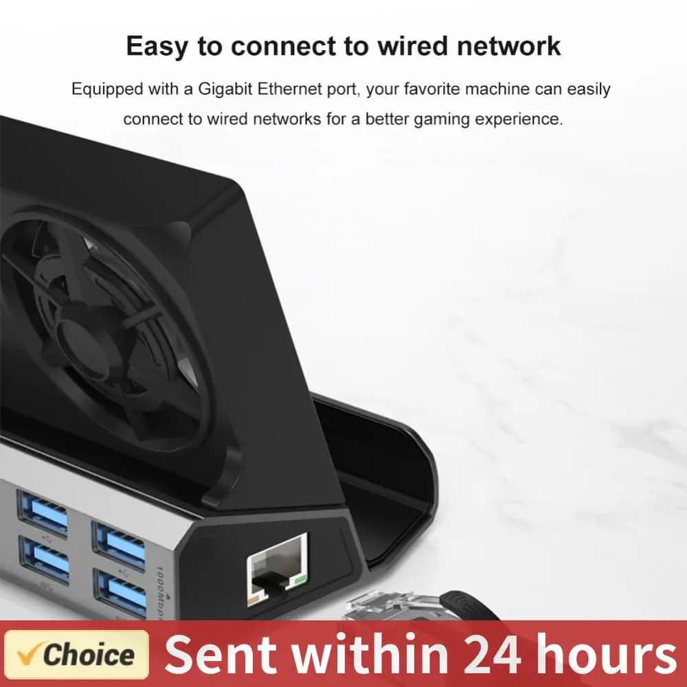 Dock Console Hub 4K 60Hz USB C Docking Station Gigabit Ethernet 1000Mbps Dock Stand Tipo C USB 3.0 2.0 PD 100W per ROG Ally Game