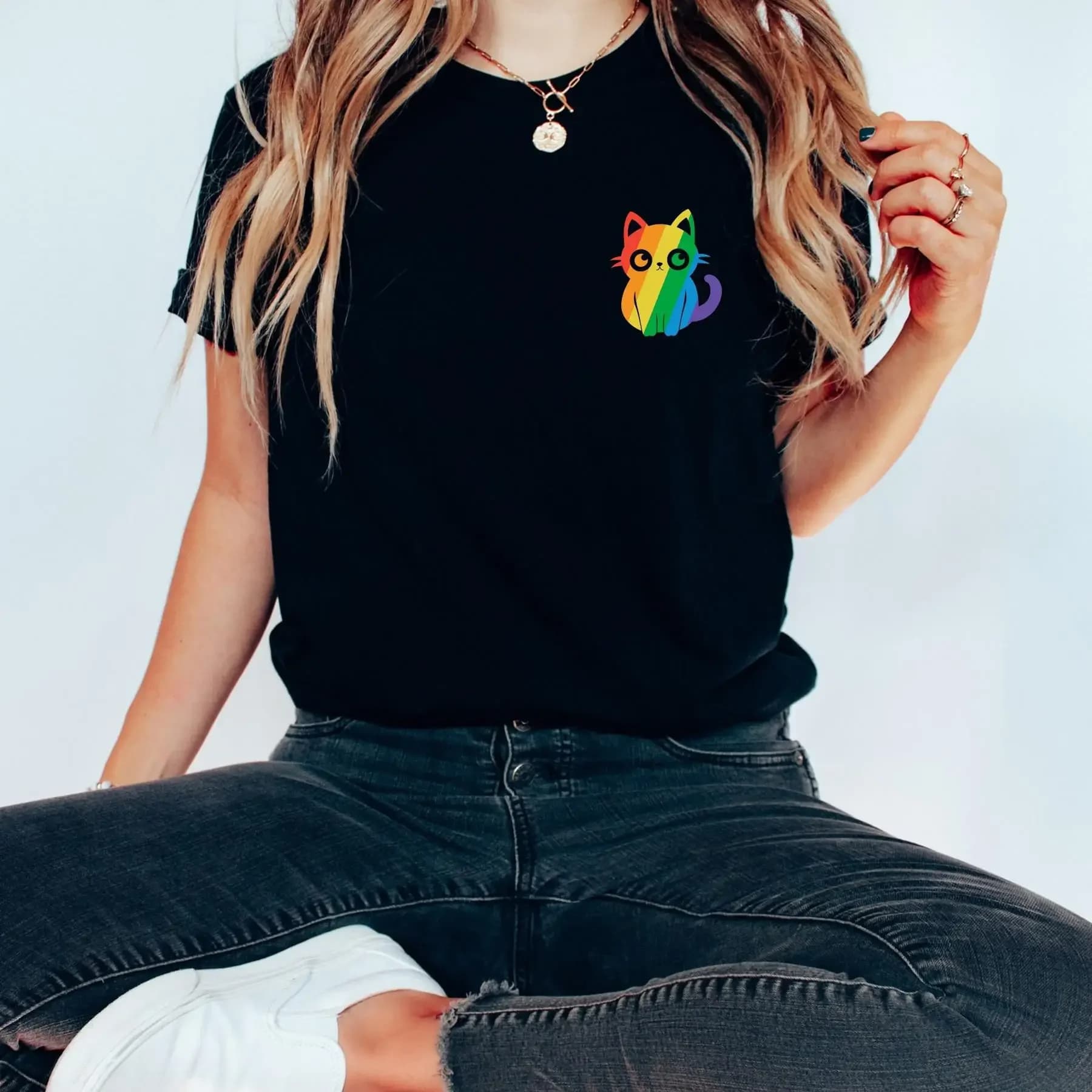Subtle Pride T Shirt Cat Rainbow Discreet Lgbt Gay Lgbtq s