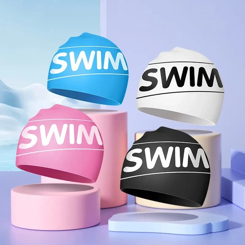 Large Size Swim Head for Women Men Comfortable and Elastic Silicone Swimwear for Long Hair Elastic Elast