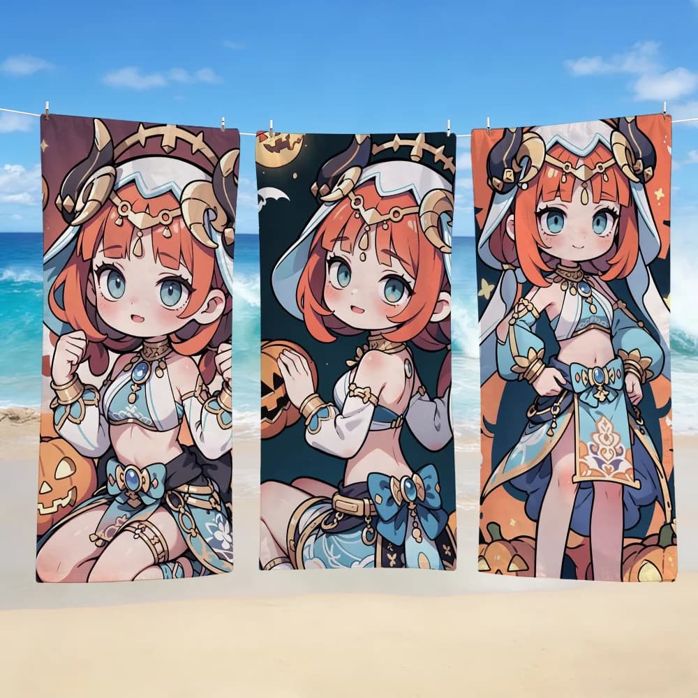 Nilou Impact Asciugamano Accappatoio in tessuto Spiaggia Asciugatura rapida Leggero Carino Portatile Piscina da campeggio Genshin Travel