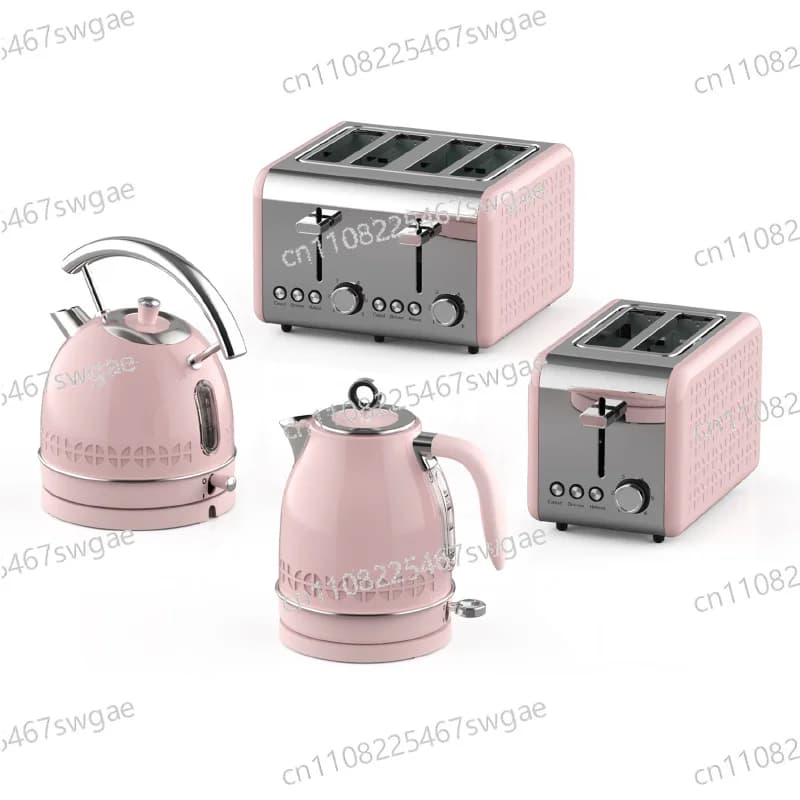 Kettle and Toaster Set Juice Blender Retro Toaster Electric Water Breakfast Set Appliances 4 Slice