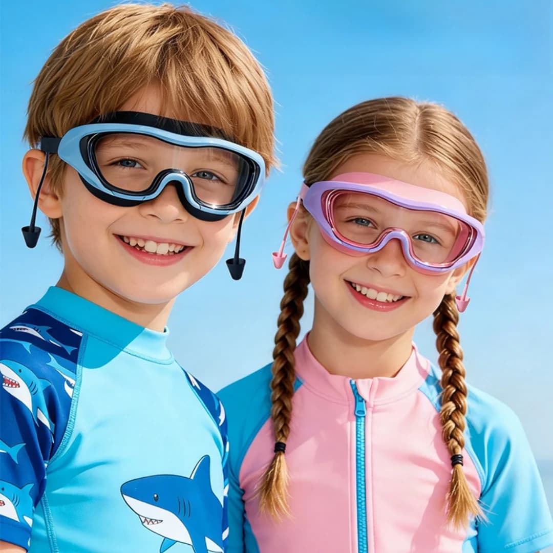 Children's swimming goggles; anti-fog and anti-ultraviolet; wide-angle swimming goggles; waterproof children's pool glasses