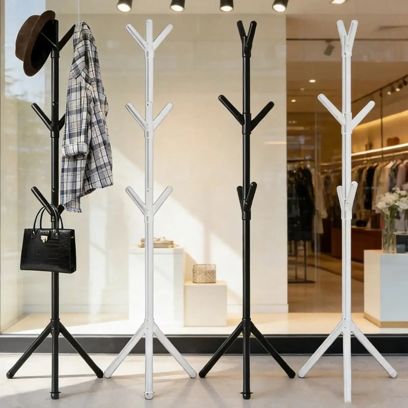 2/3 Fork Household Simple Floor To Ceiling Assembly Tree Shaped Clothe Rack Bedroom Vertical Clothes Rack Hallway Clothes Hanger, The perfect little gift