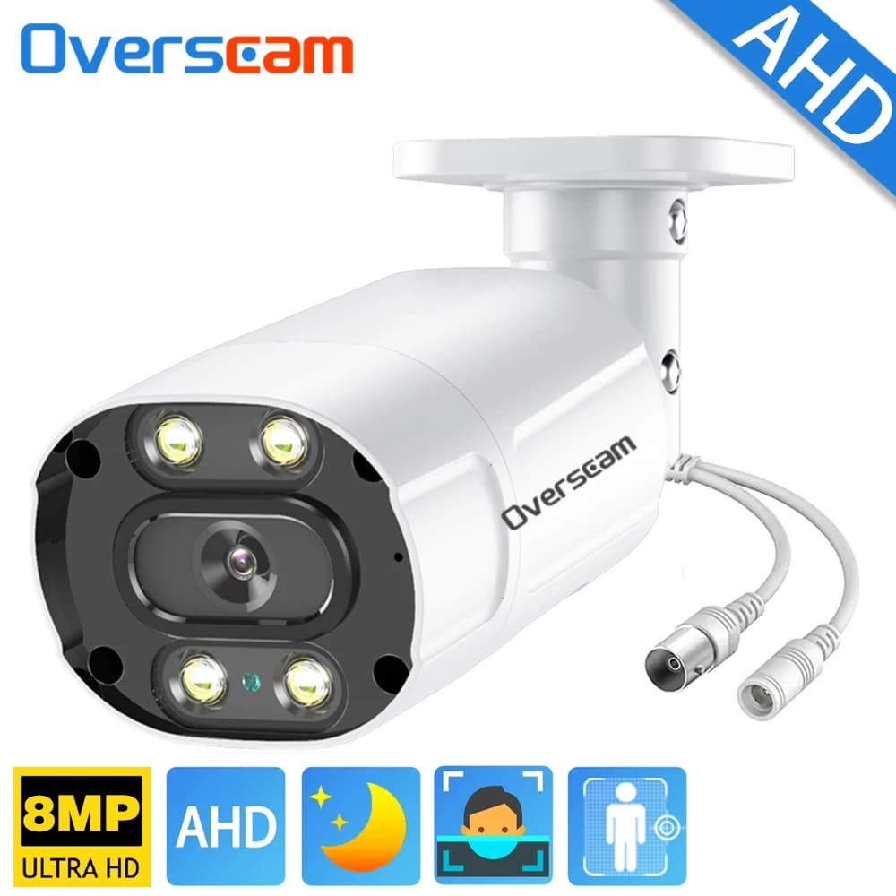 Telecamere AHD con rilevamento facciale 4K 8MP 5MP BNC CCTV Video sorveglianza Sicurezza domestica Telecamera per visione notturna a colori bullet analogica esterna