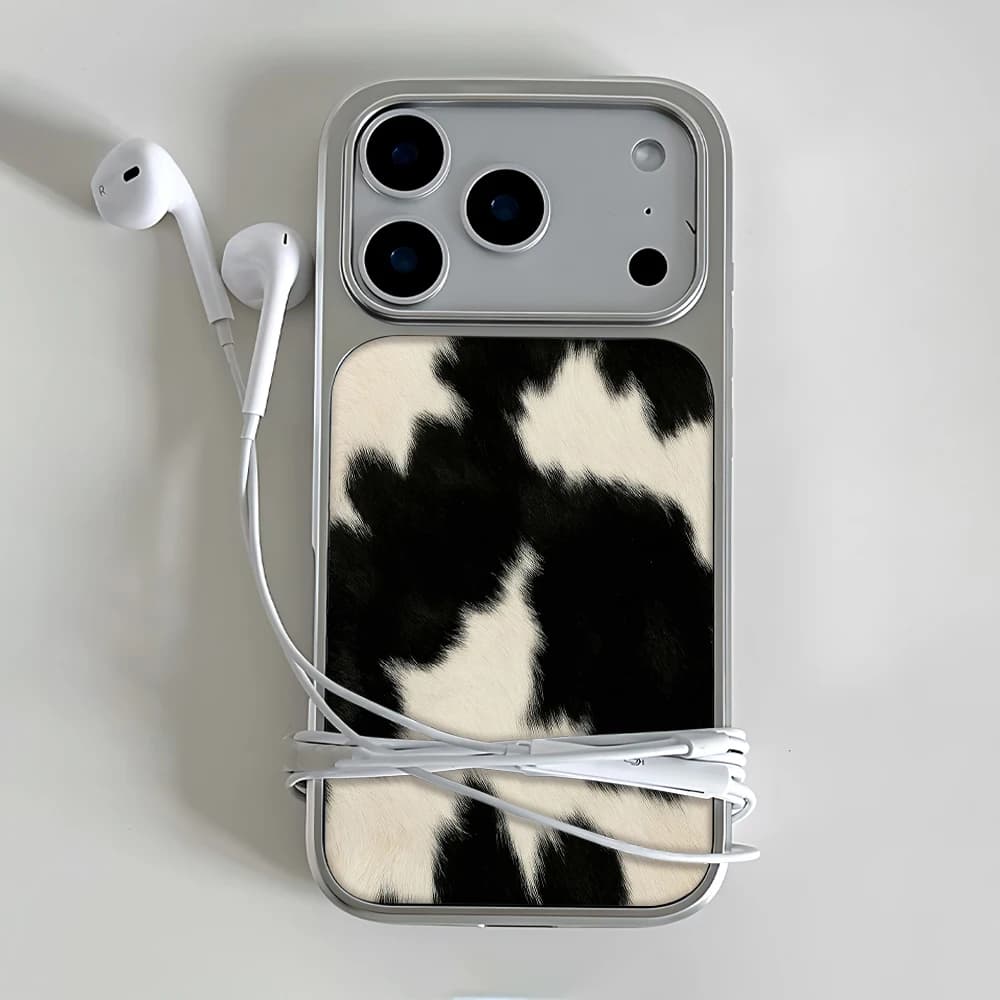 Clmj Black & White Cow Phone Case for iPhone 17 16 15 14 13 12 11 Air Pro Max Plus Luxury Clear Soft Back Cover
