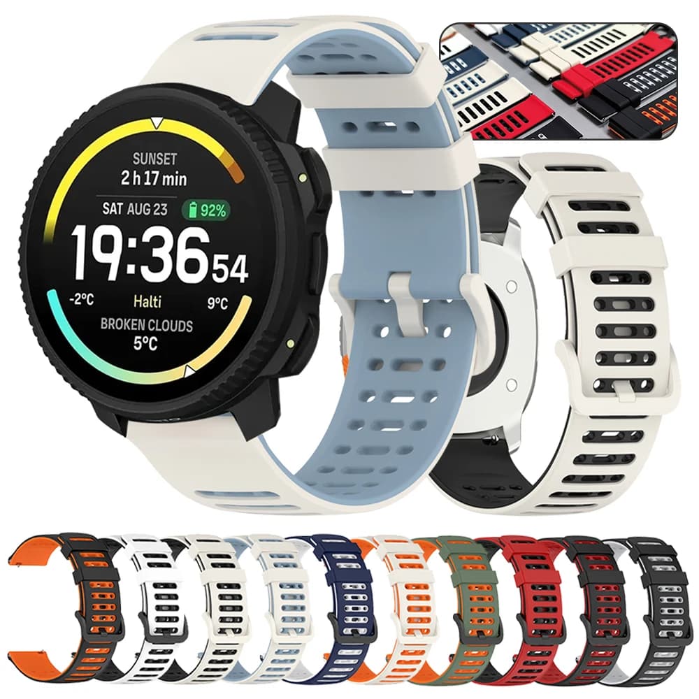 Breathable Silicone WatchStrap For SUUNTO VERTICAL 2/RACE 2 S Belt Wristband For SUUNTO 5 9 PEAK PRO/DLC RUN OCEAN 22mm Bracelet
