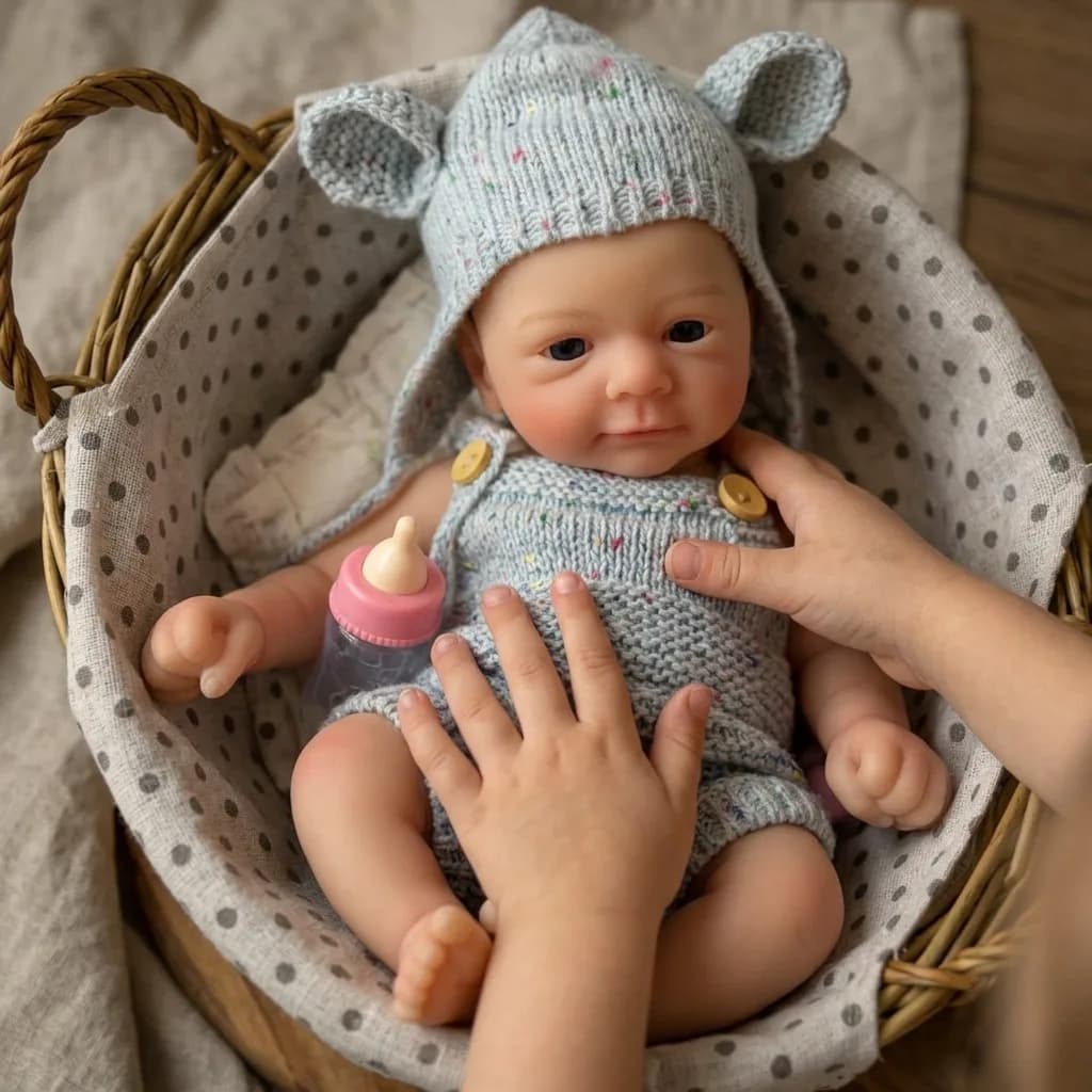Bambola Reborn in Silicone Morbido da 13 Pollici, Bebè Sveglia o Dormiente, Regalo di Compleanno, Bambola Reborn Carina