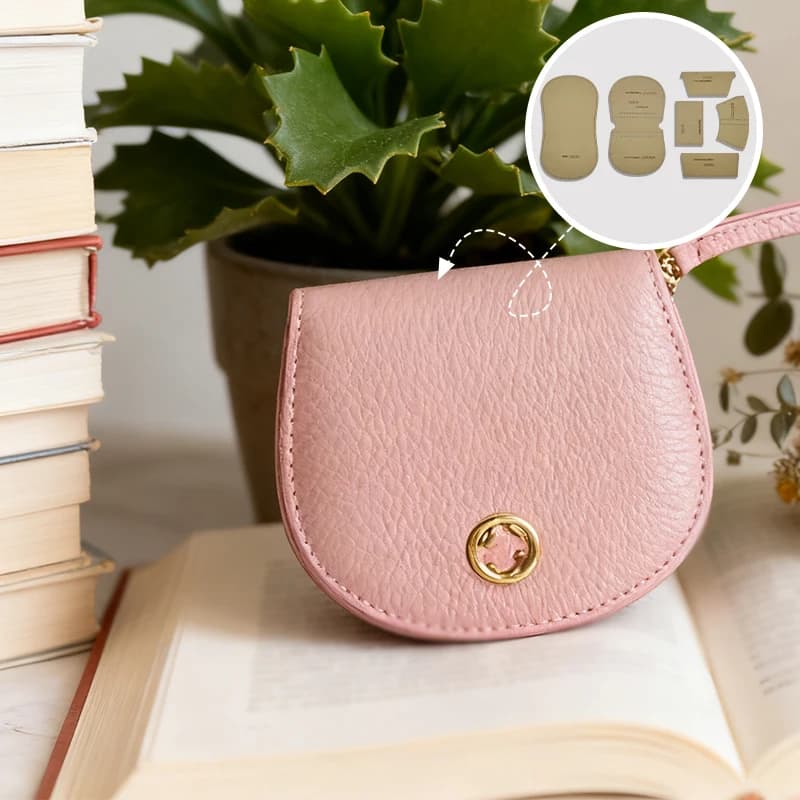 YOMDID 6PCS Handmade Leather Short Wallet Zipper Bag Making Kraft Paper Template DIY Purse Making Template Leathercraft Template