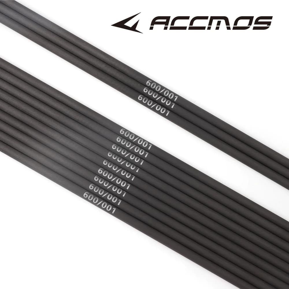 Asta per freccia in carbonio puro da +/-0,001" ID 6,2mm 32in 300 350 400 500 600 700 per arco e frecce, fai da te, tiro con l'arco, caccia, tiro sportivo