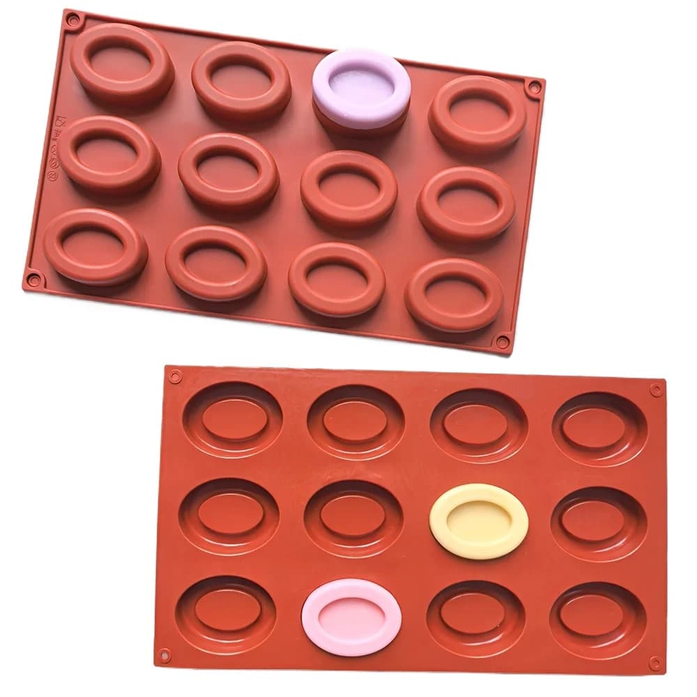 Set di stampi per cioccolato in silicone 3D, forma ovale da 1/2/3 pezzi, senza BPA, per caramelle, budini, biscotti, cubetti di ghiaccio, strumenti per decorare torte