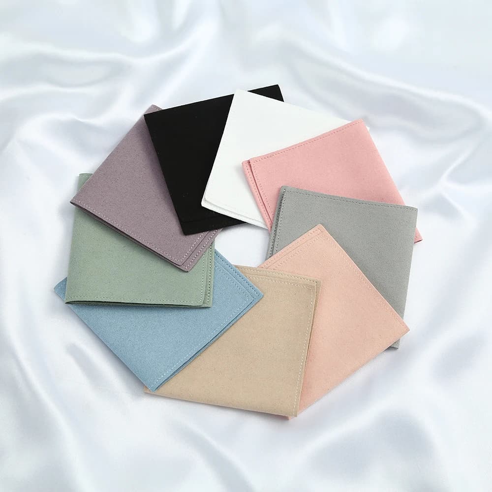 100pcs Velvet Jewelry Gift Bag Microfiber Envelope Necklace Ring Earrings Soap Packaging Travel Organizer Pouch Wedding Favors