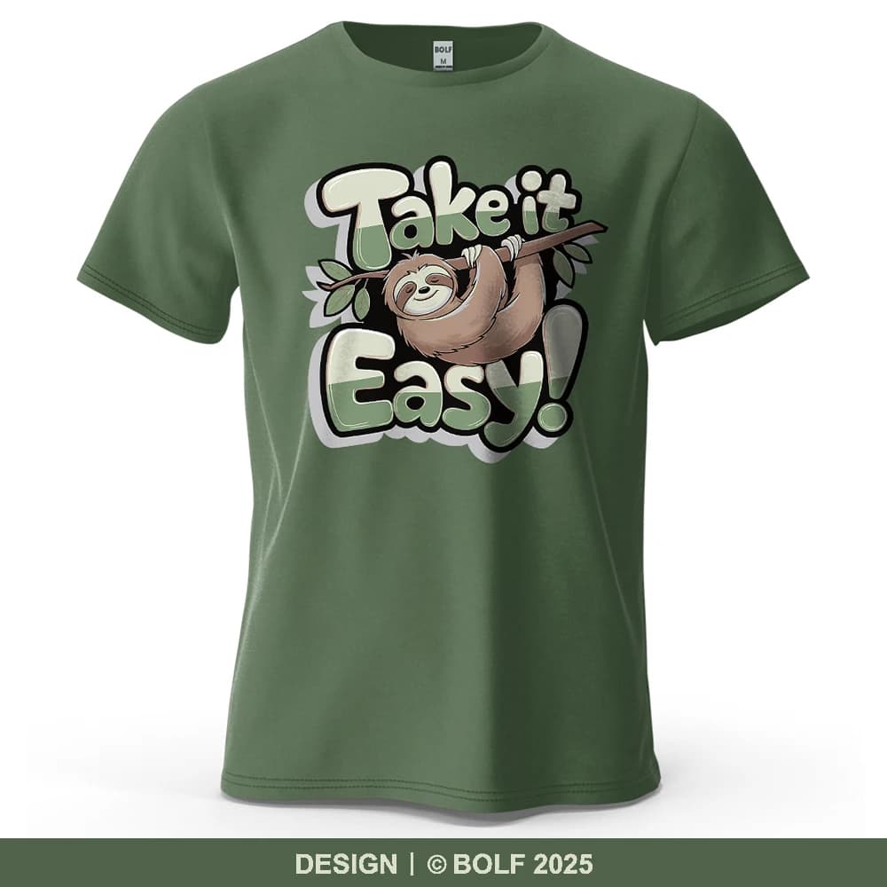 Take It Easy T-shirt da uomo stampata 100% cotone Parosa oversize Simpatico slogan positivo T-shirt grafiche per donna Top Tees Streetwear