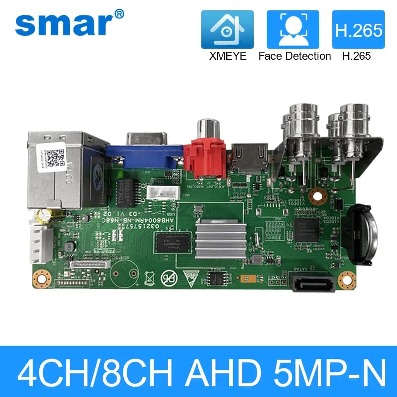 5 In 1 H.265 4CH/8CH/16CH 5M-N AHD DVR Card For AHD 5MP 4MP 1080P 720P Onvif Camera Coaxial Control P2P Video Recorder XMEYE APP