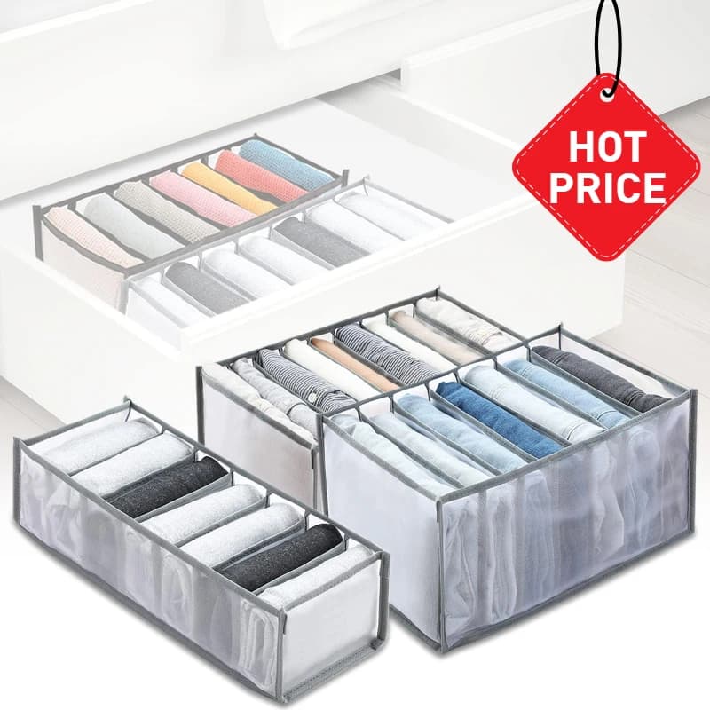 Organizzatore per cassetti per biancheria intima Scatola portaoggetti Organizzatori per armadi pieghevoli Scatole portaoggetti per divisori per cassetti per mutande Calzini Reggiseno