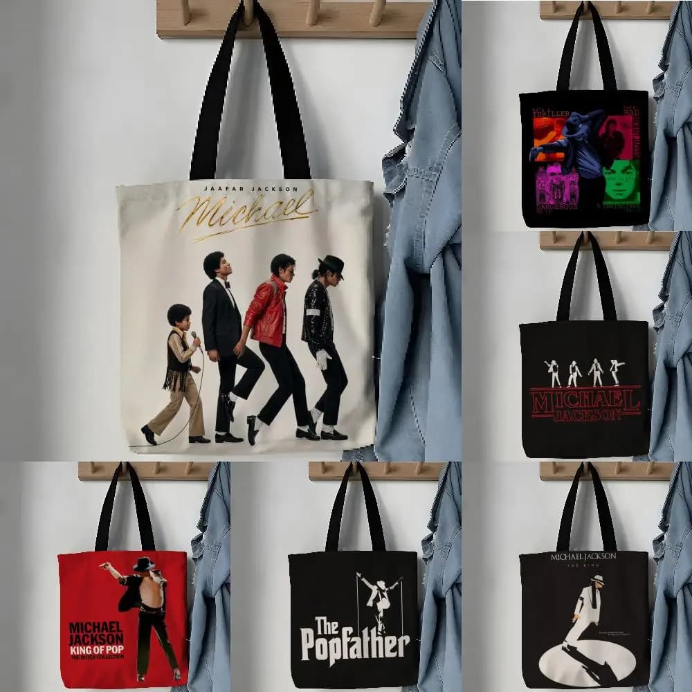Singer Michael JacksonS Film Popular Shows Storage Bags Large Capacity Canvas Bag for Female Students Tote Mommy Bag