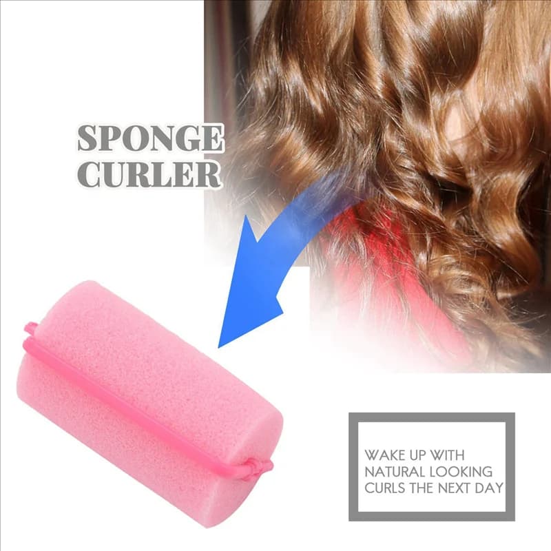 36 pieces dark pink for soft foam hairstyles, sponge rollers, bigodini, hairdressing tool