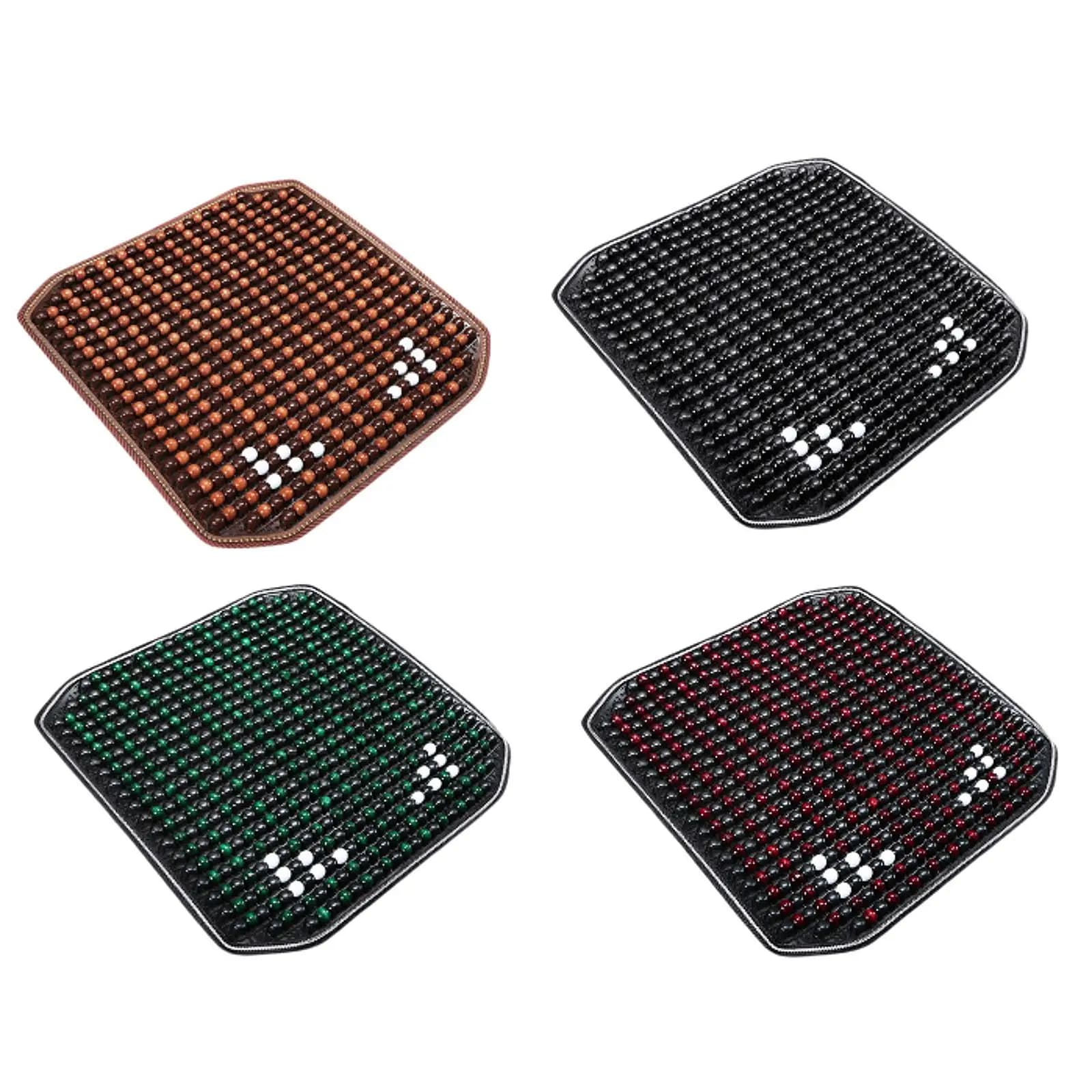 Refreshing Cushion Square Wood Beads for Car and Office Chair, Summer Ventilation, Comfort and Interior Decoration Auto