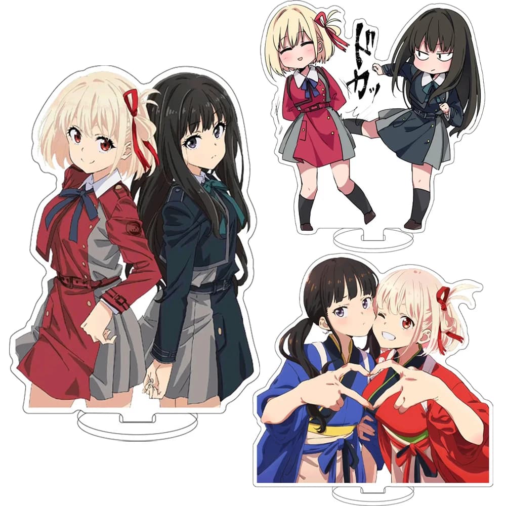16CM Anime Lycoris Recoil‌ Figure Nakahara Mizuki Nishikigi Chisato Kurumi Inoue Takina Acrylic Stand Cos Ornaments Cute Gifts